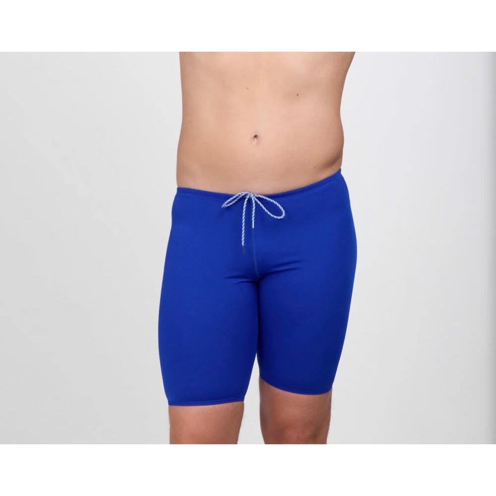 Jolyn Men's Swim Jammer Blue Internal Waistband Drawcord Lined Size 30 NWT